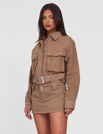 ZELIE MINI SKORT - NEUTRAL : SANDBLAST : WASHED TAN