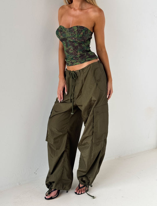 VIOLETTE PANT - GREEN : KHAKI GREEN