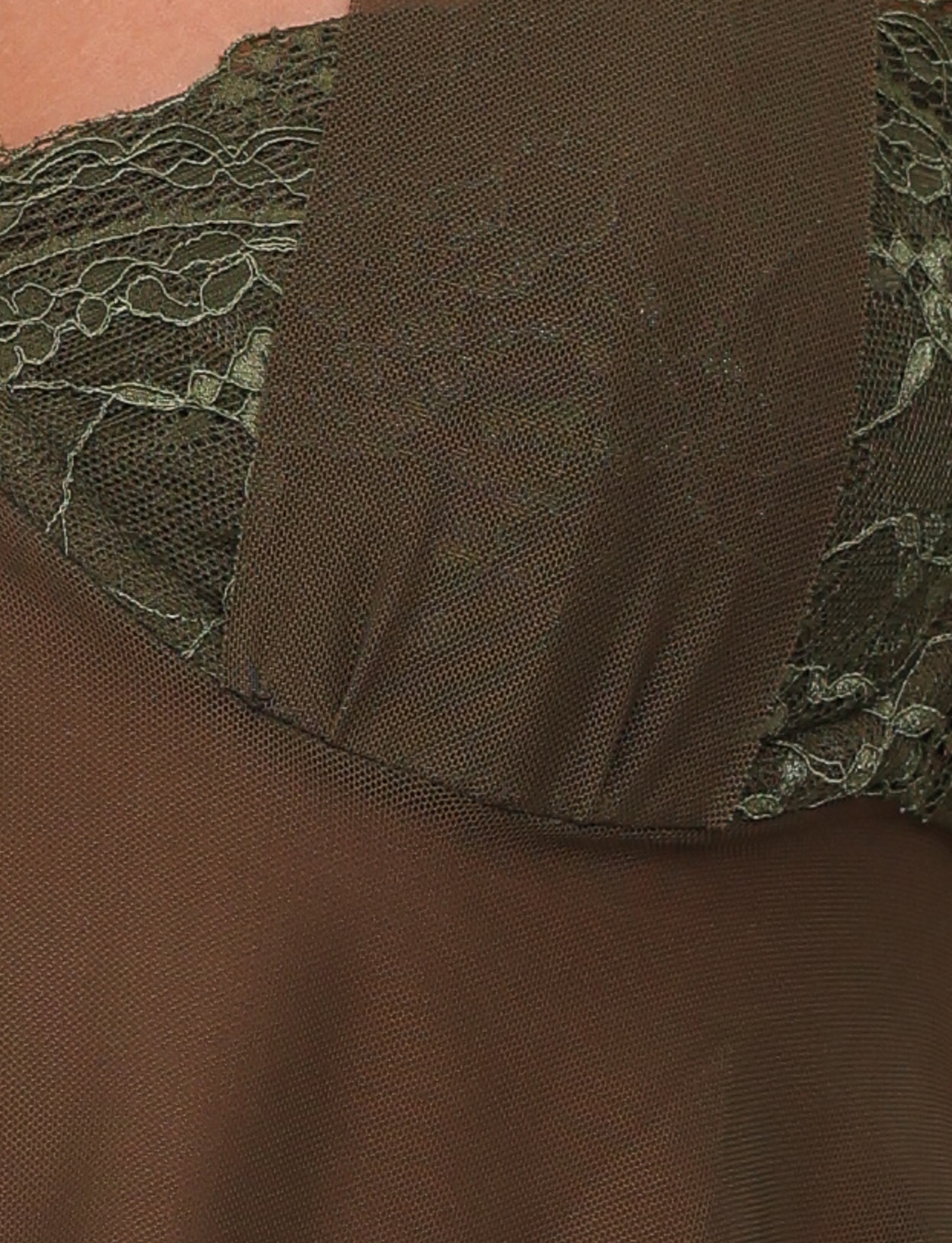 ADELINA TOP - GREEN : KHAKI GREEN : IVORY