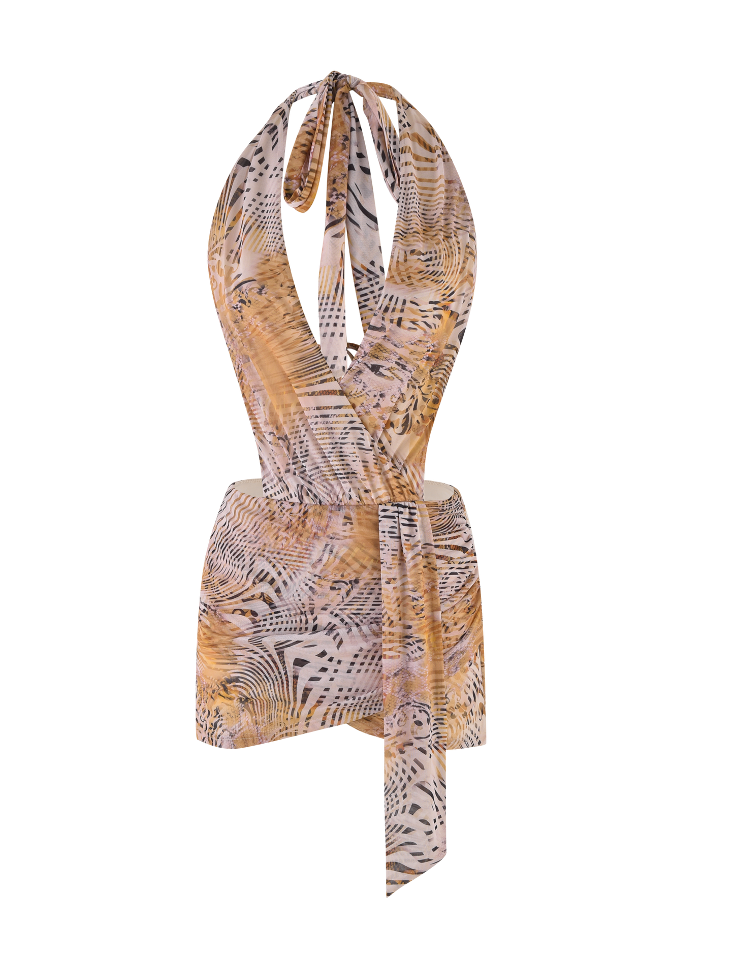 YARA MINI DRESS - NEUTRAL : ANIMAL : ANIMAL MARBLE