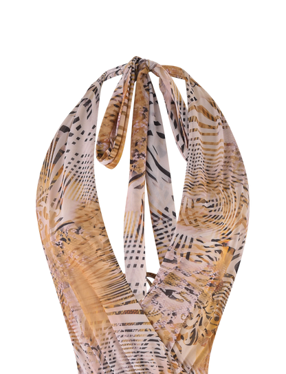 YARA MINI DRESS - NEUTRAL : ANIMAL : ANIMAL MARBLE