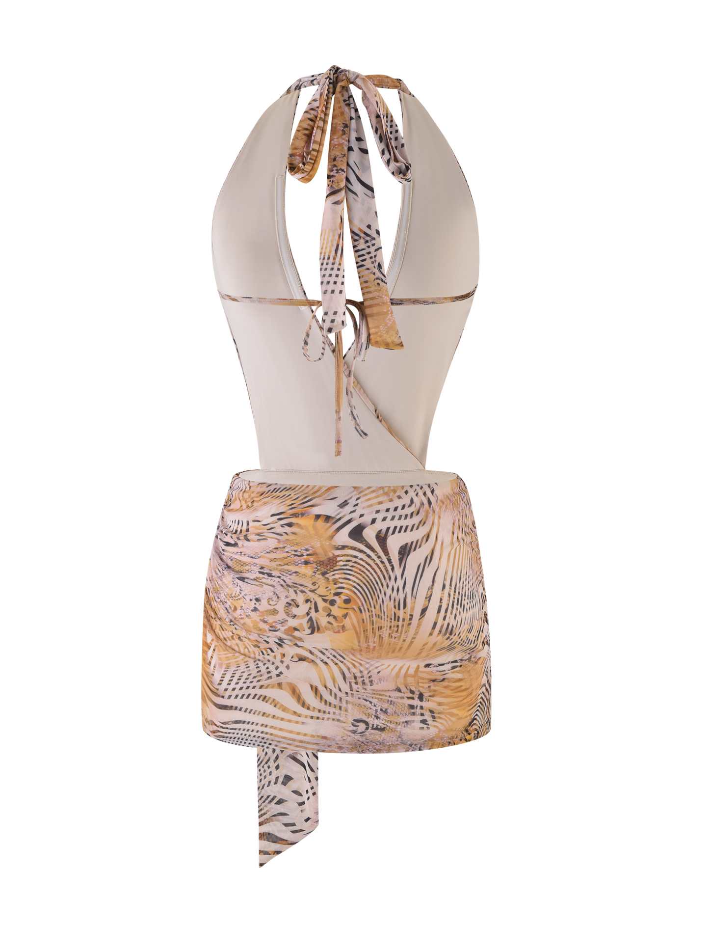 YARA MINI DRESS - NEUTRAL : ANIMAL : ANIMAL MARBLE