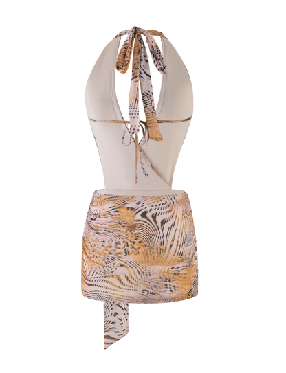 YARA MINI DRESS - NEUTRAL : ANIMAL : ANIMAL MARBLE