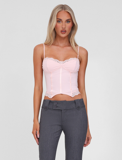 NILA CORSET TOP - SOFT PINK