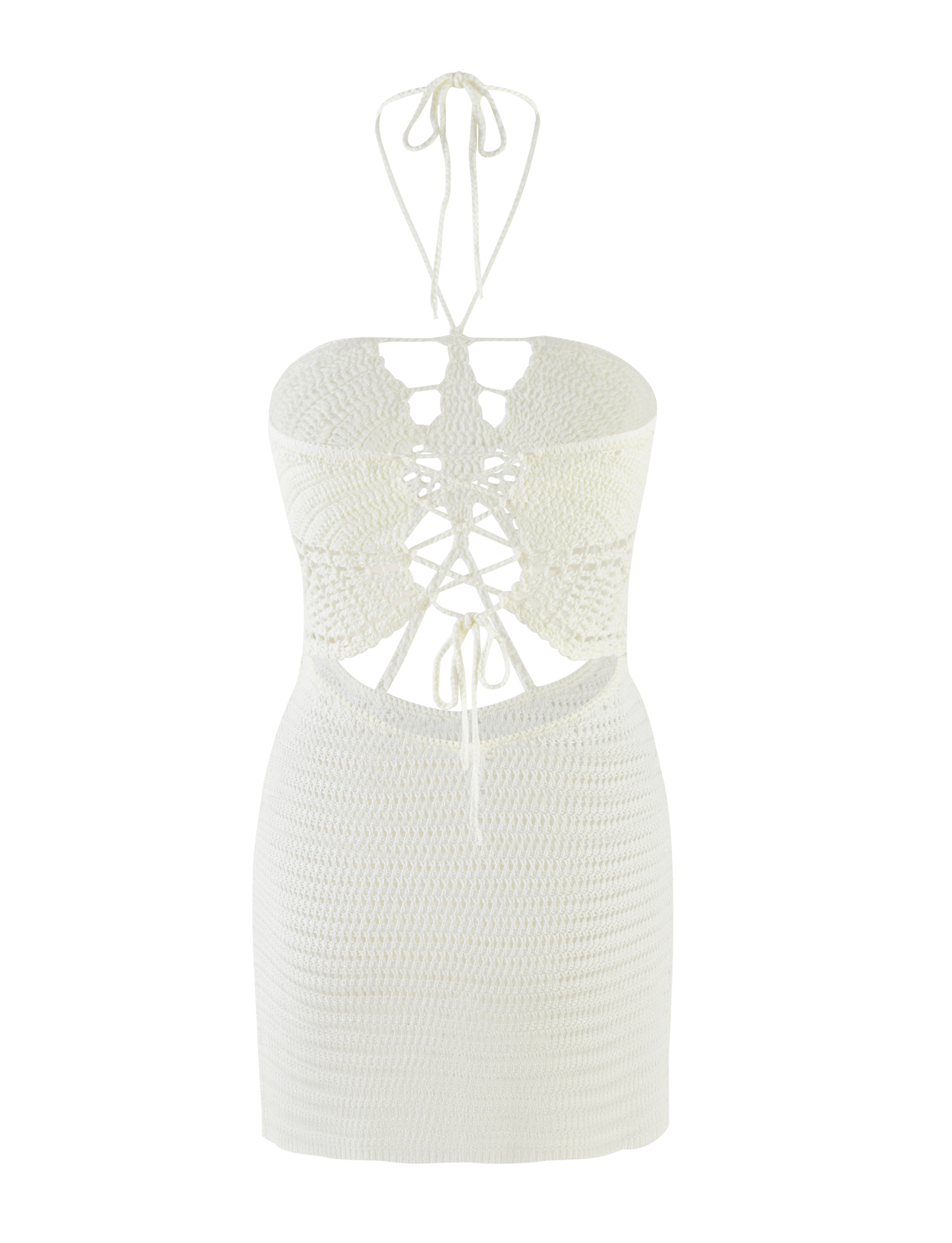 AZADI MINI DRESS - WHITE : CREAM : WHITE