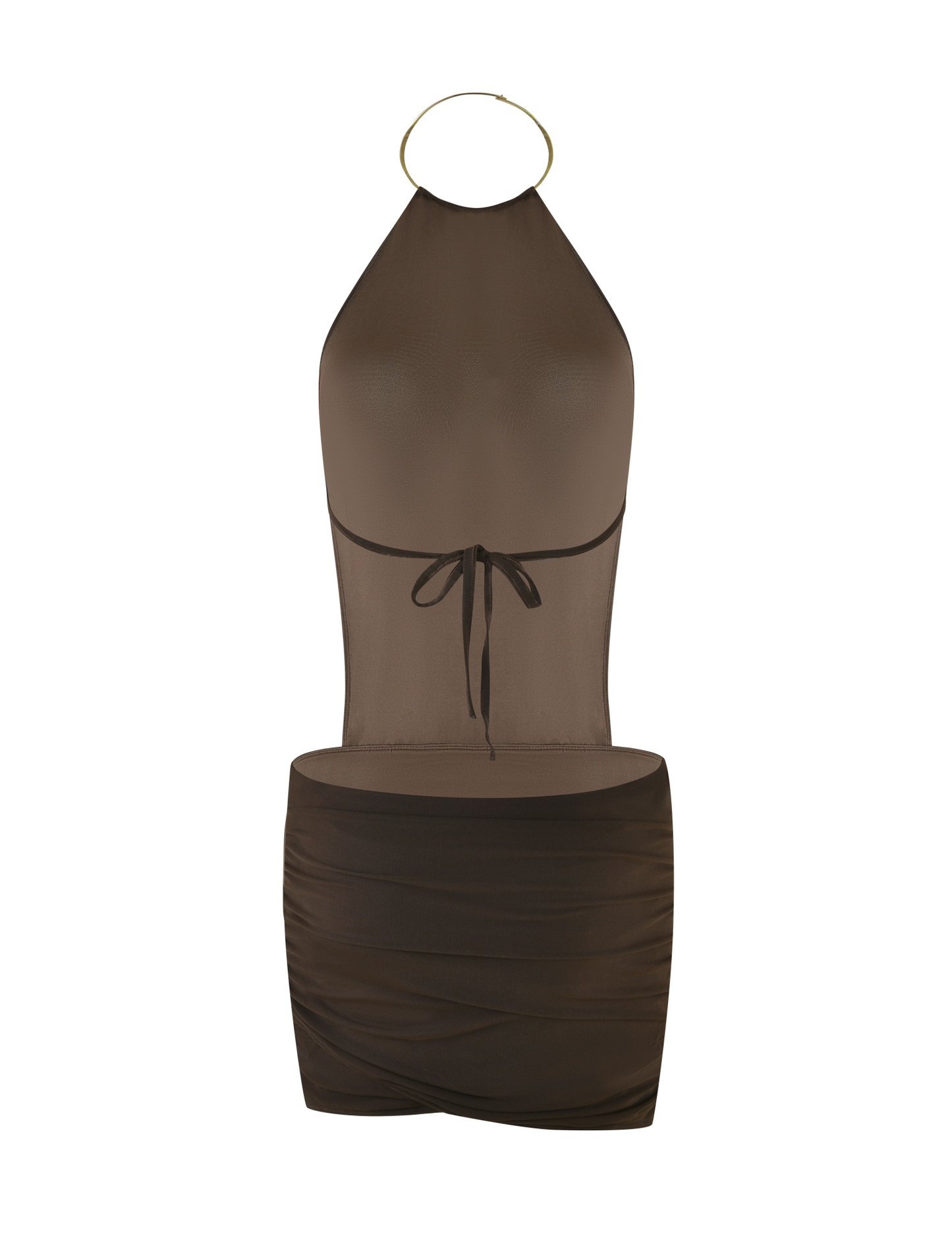 EVANNA MINI DRESS - BROWN : CHOCOLATE
