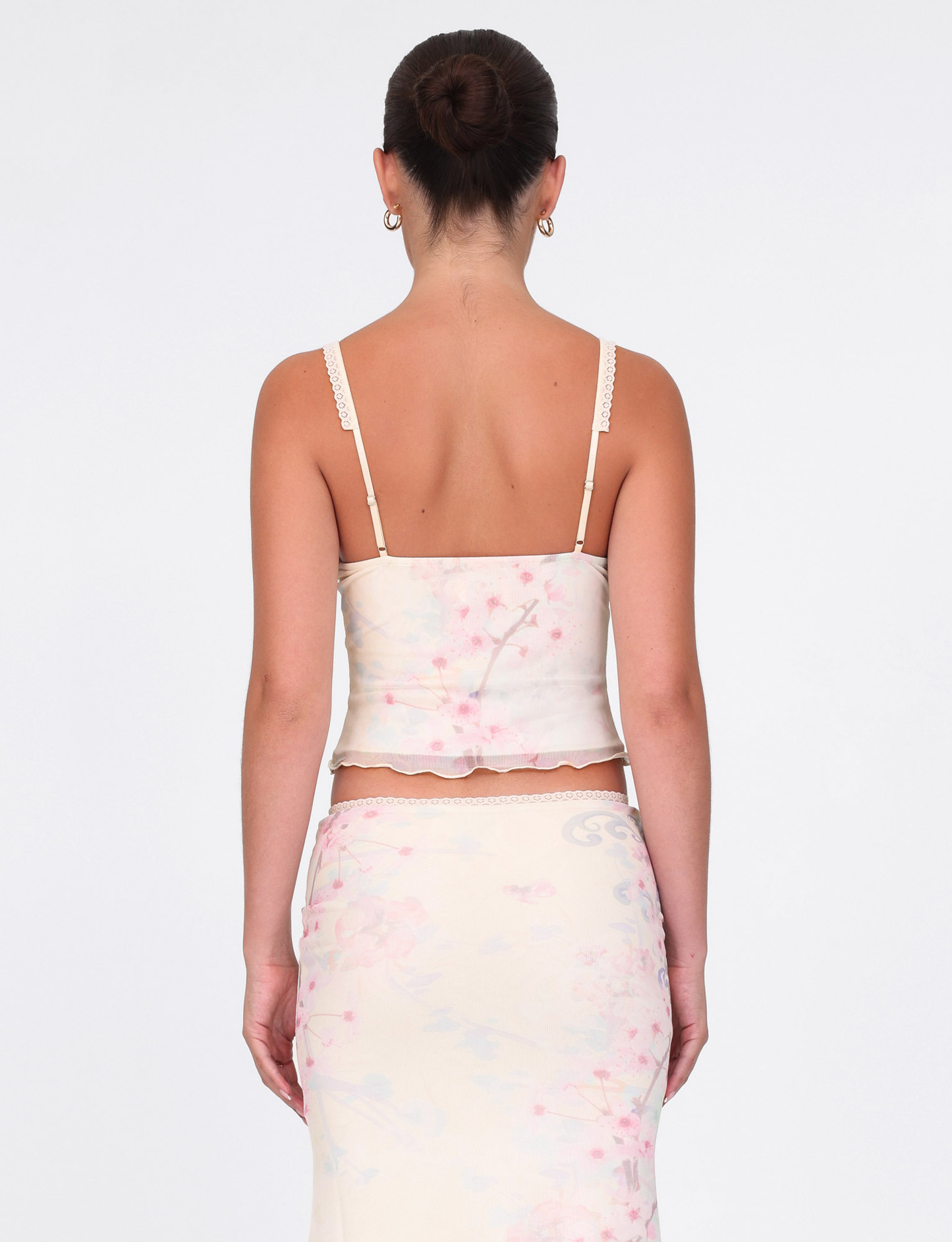 LONIE TOP - NEUTRAL : FLORAL : WASHED CHERRY BLOSSOM