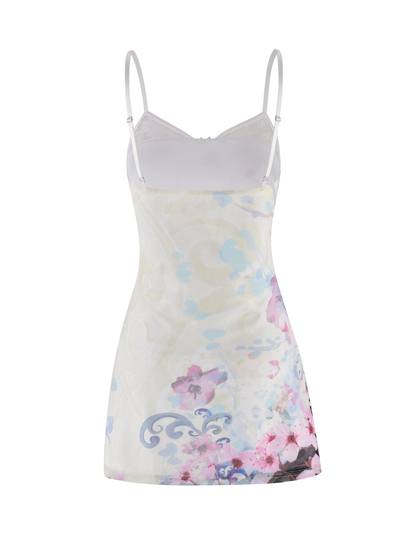 COLSON MESH MINI DRESS - MULTI : FLORAL : CHERRY BLOSSOM