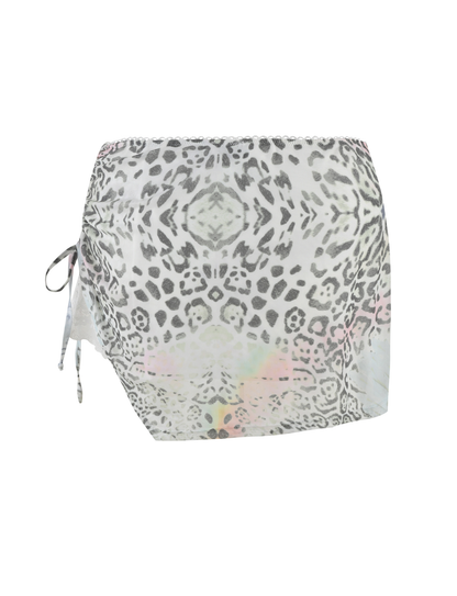 JOSEPHINE MINI SKIRT - WHITE : ANIMAL : ANIMAL PRINT