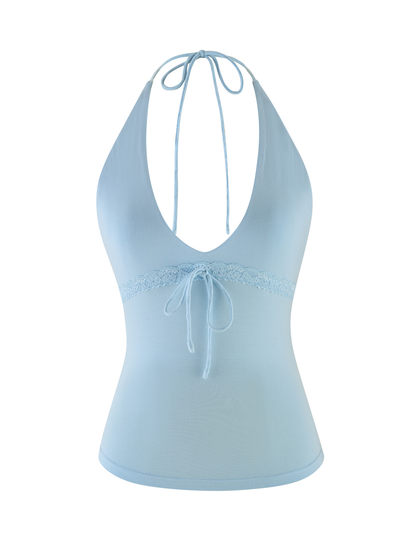 MELLIE HALTER TOP - BLUE : BABY BLUE