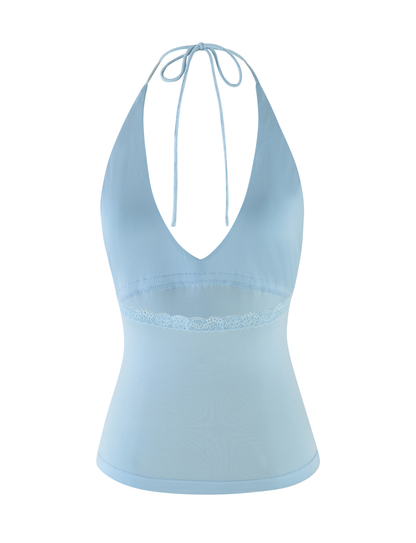 MELLIE HALTER TOP - BLUE : BABY BLUE