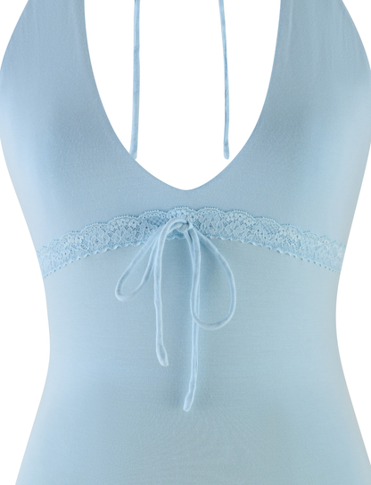 MELLIE HALTER TOP - BLUE : BABY BLUE