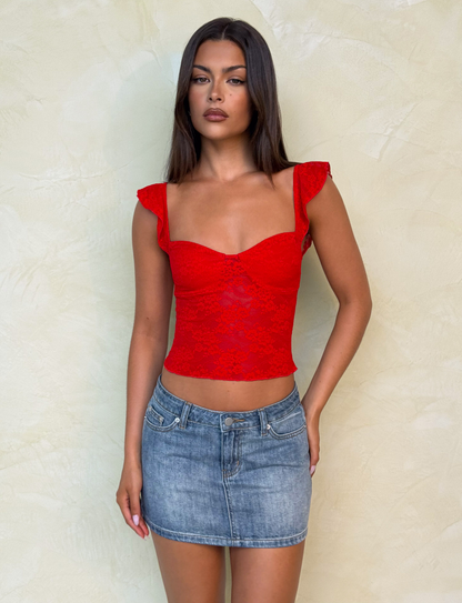 MICHAYLA MINI SKIRT - MID WASH