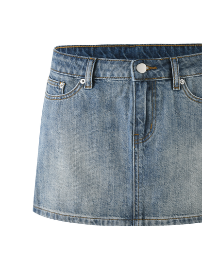 MICHAYLA MINI SKIRT - MID WASH