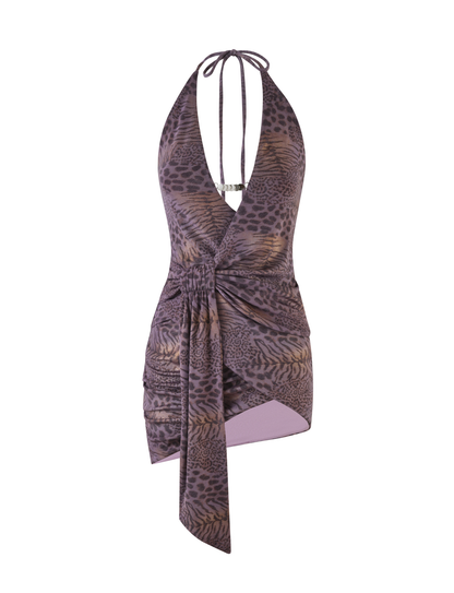 INDIGO MINI DRESS - PURPLE TIGER
