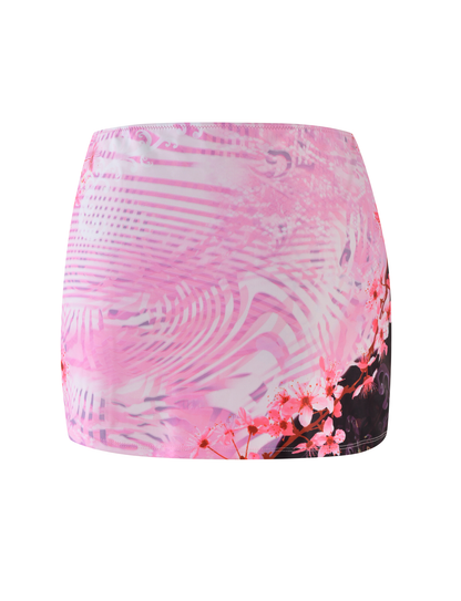JOVANNA MINI SKIRT - MULTI : ANIMAL : ANIMAL FLORAL BORDER
