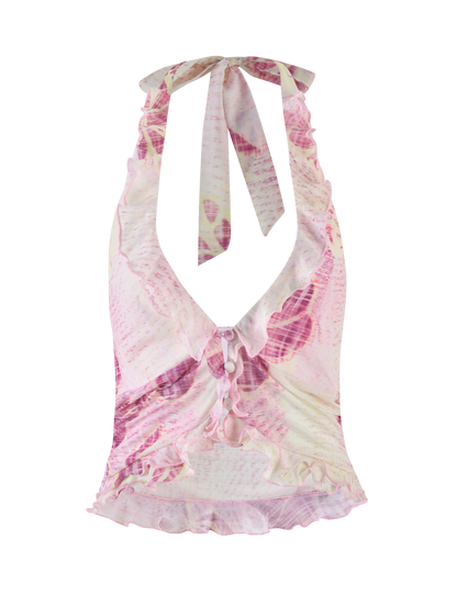 DALILA TOP - GRUNGE FLORAL MAGENTA