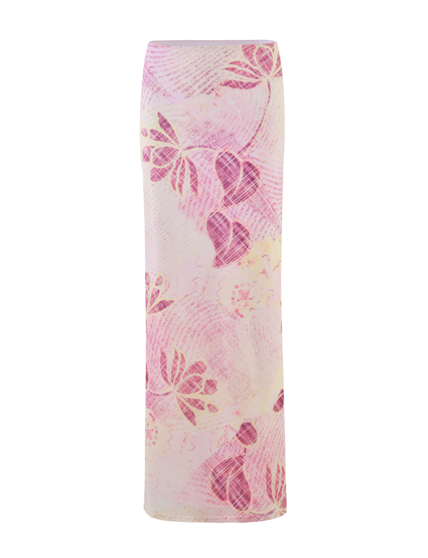 DALILA MIDI SKIRT - GRUNGE FLORAL MAGENTA