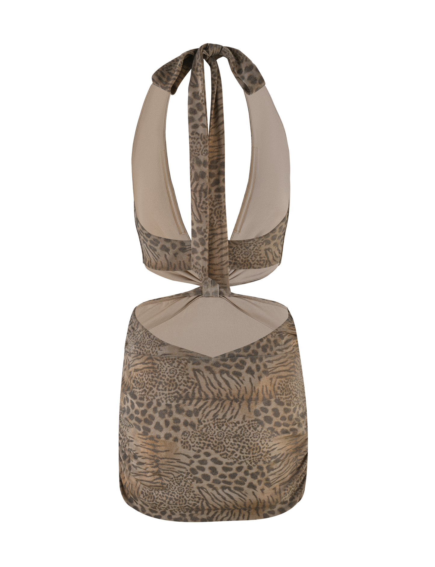 EVANGELINE MINI DRESS - NEUTRAL TIGER