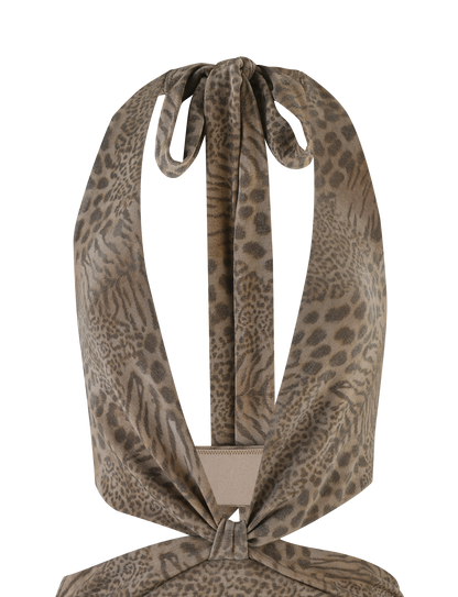 EVANGELINE MINI DRESS - NEUTRAL TIGER