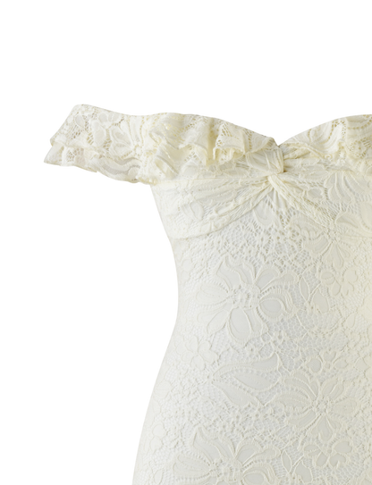 DENALI LACE MINI DRESS - CREAM LACE