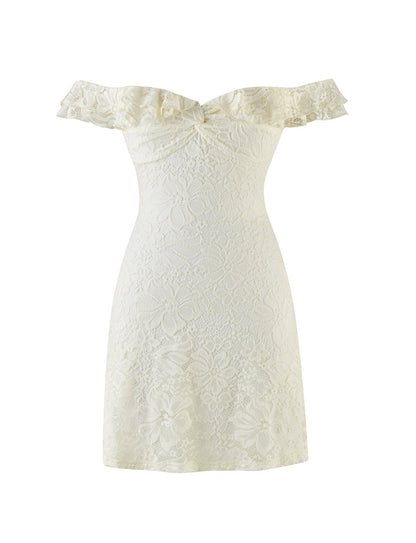 DENALI LACE MINI DRESS - CREAM LACE