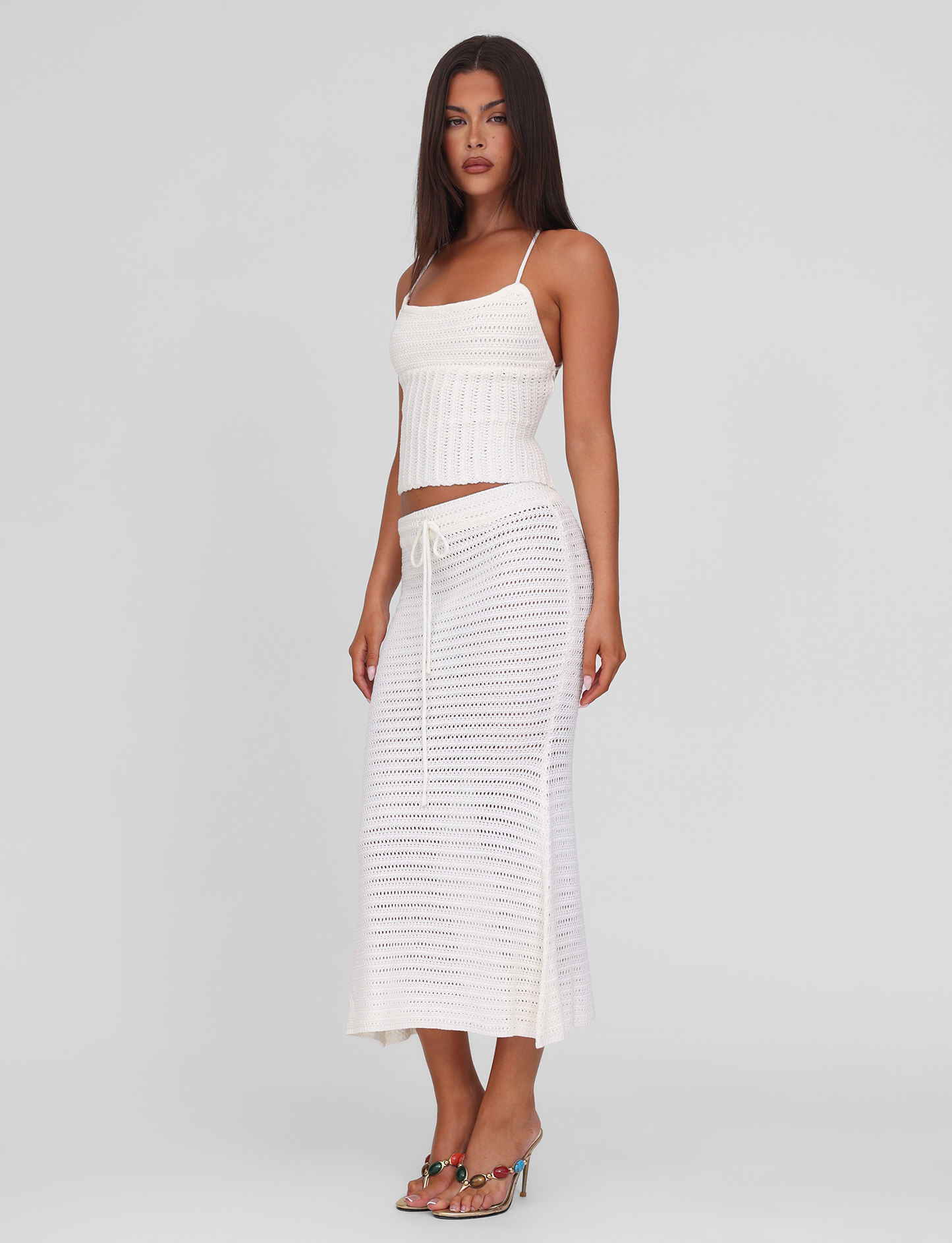 EMELYN MIDI SKIRT - CREAM