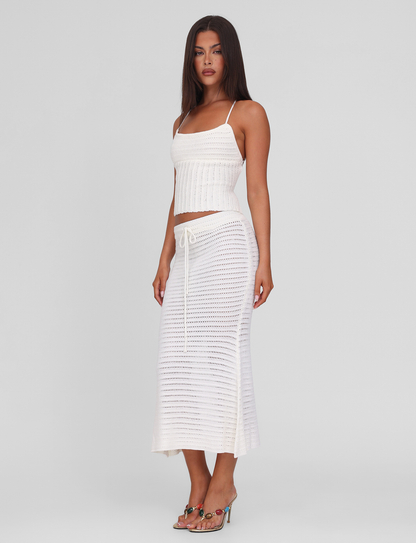 EMELYN MIDI SKIRT - CREAM