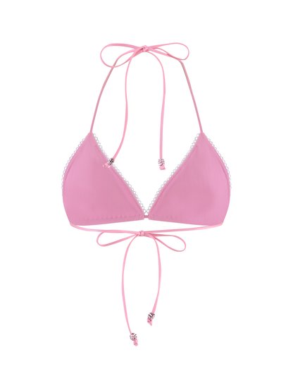 SAHRA BIKINI TOP - PINK FLOWER STRIPE