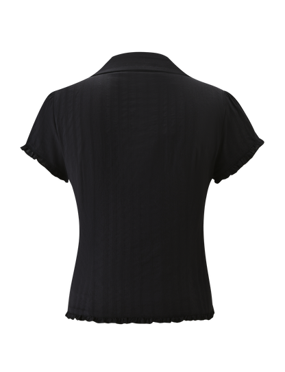 VALERIE SHORT SLEEVE SHIRT - BLACK