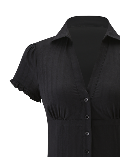VALERIE SHORT SLEEVE SHIRT - BLACK