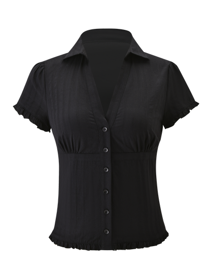 VALERIE SHORT SLEEVE SHIRT - BLACK