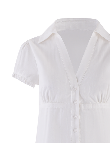 VALERIE SHORT SLEEVE SHIRT - WHITE