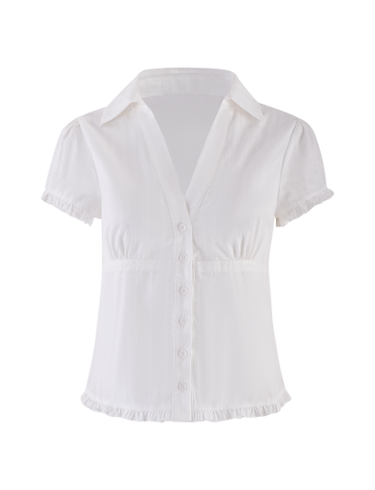 VALERIE SHORT SLEEVE SHIRT - WHITE