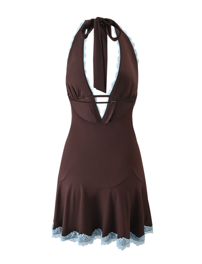 TALIYAH MINI DRESS - CHOCOLATE