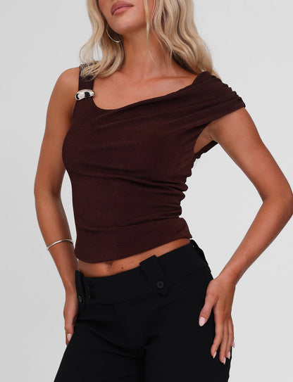 CASSIAN TOP - CHOCOLATE