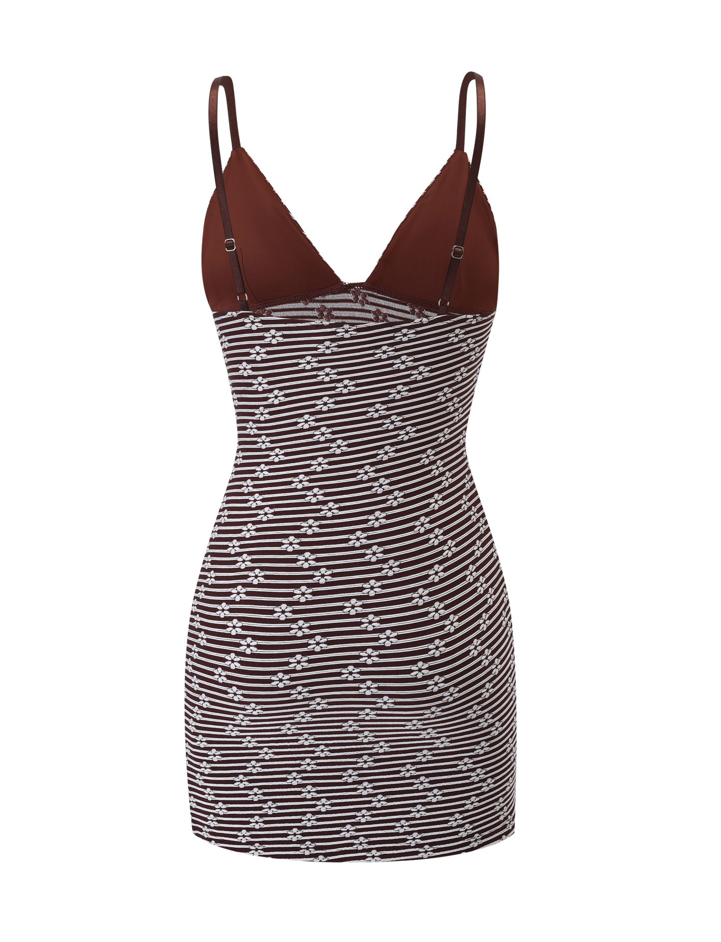 SAHRA MINI DRESS - CHOCOLATE BROWN STRIPE