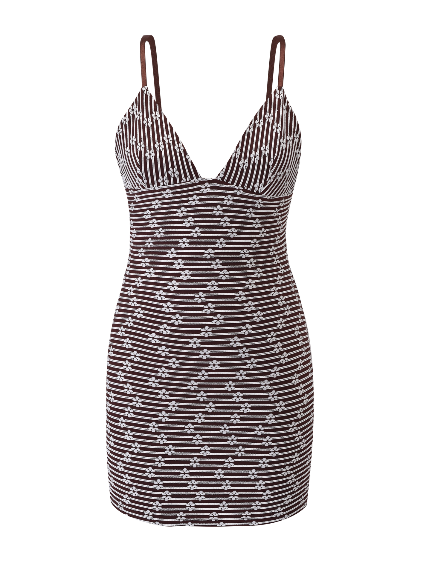 SAHRA MINI DRESS - CHOCOLATE BROWN STRIPE
