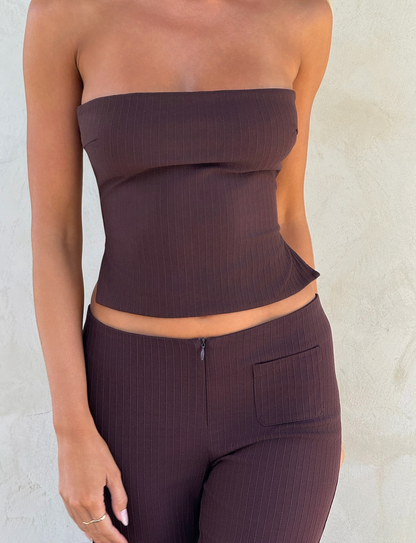 GWENDOLINE TOP - CHOCOLATE