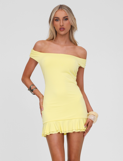 CLIA MINI DRESS - LEMON