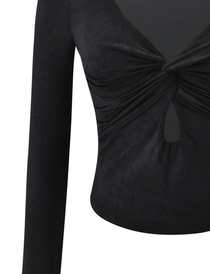SAFFIRA LONG SLEEVE TOP - BLACK