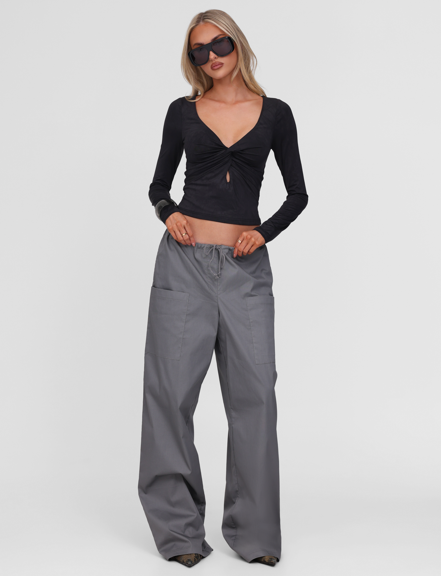SAFFIRA LONG SLEEVE TOP - BLACK