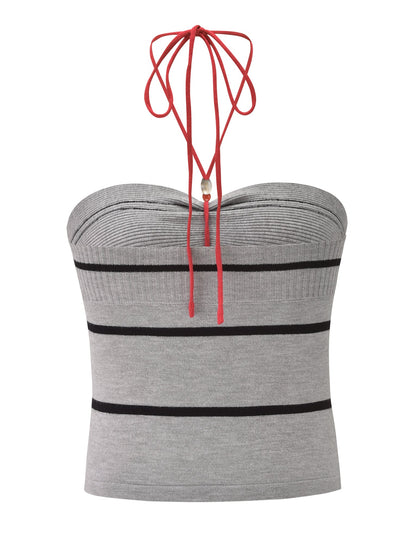 NOUR TOP - GREY STRIPE