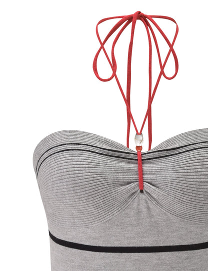 NOUR TOP - GREY STRIPE