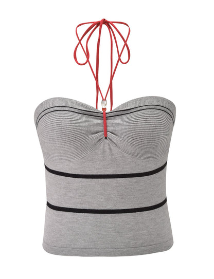 NOUR TOP - GREY STRIPE