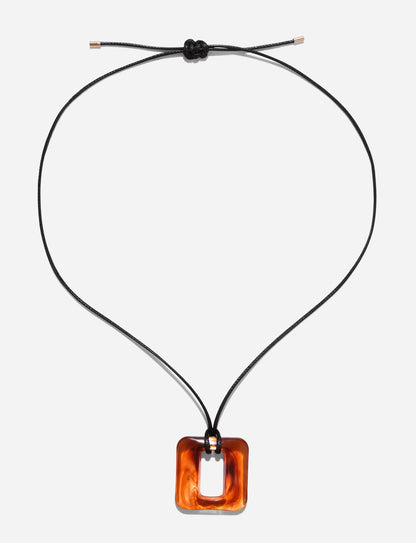 MIRREN SQUARE NECKLACE - BROWN