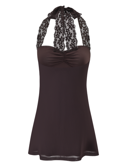 TAWNY MINI DRESS - CHOCOLATE