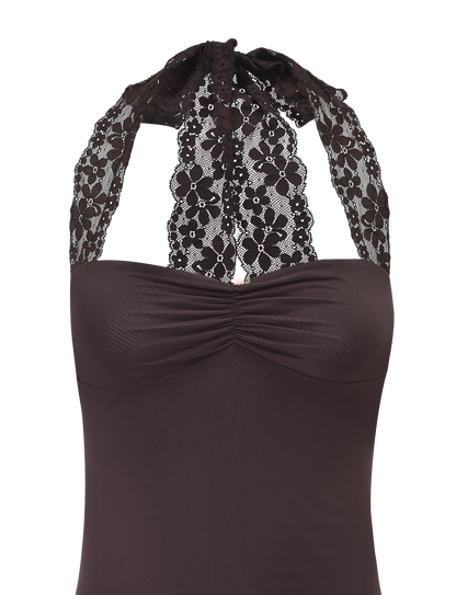 TAWNY MINI DRESS - CHOCOLATE