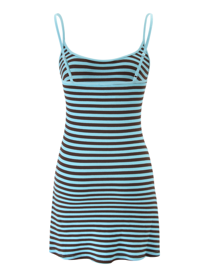 CELESTE MINI DRESS - BLUE STRIPE