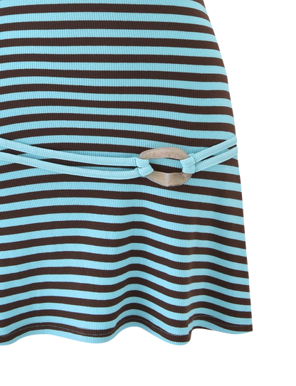 CELESTE MINI DRESS - BLUE STRIPE